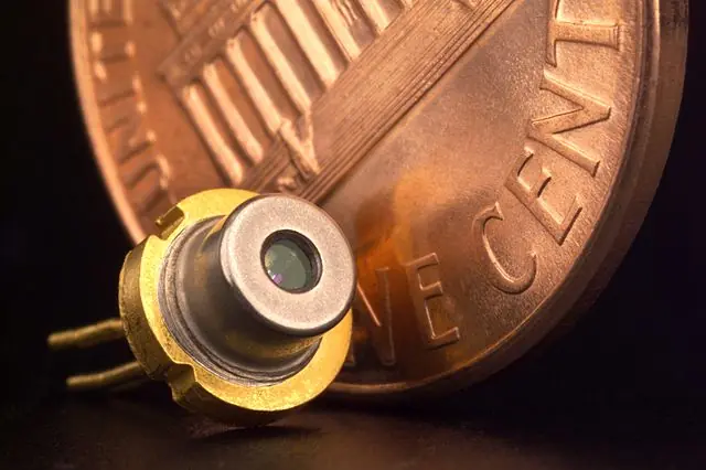 Laser Diode in front of a Penny for scale
