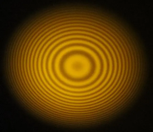 Interference pattern behind Fabry-Perot interferometer of the sodium D line