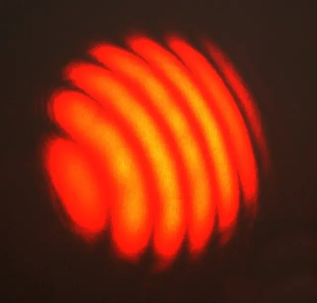 Interference pattern of a HeNe-laser (632.8nm) at a Michelson Interferometer