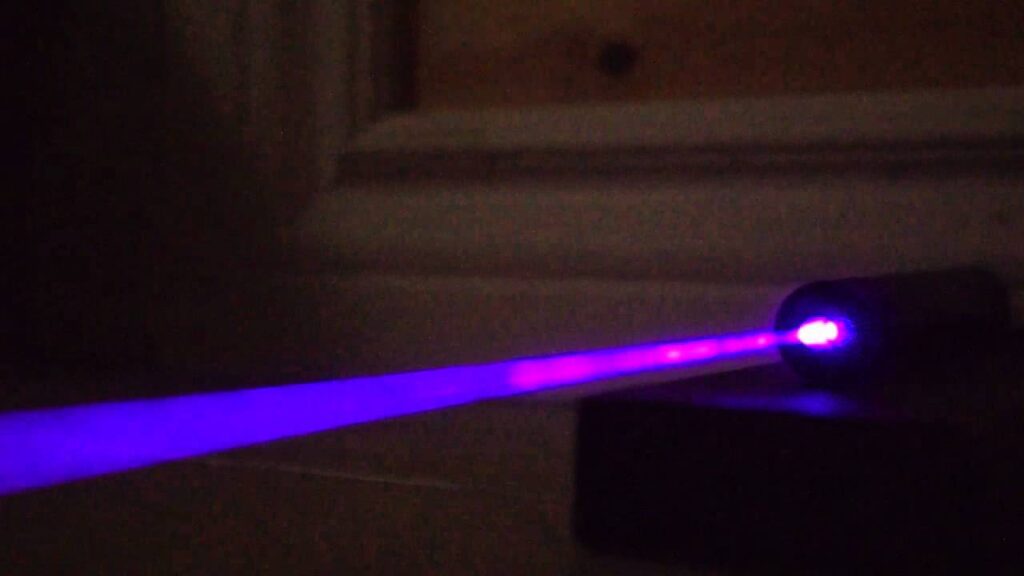405 nm wavelength laser color.