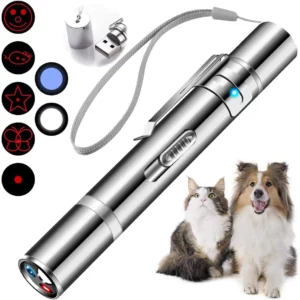 Cat Toys, Laser Pointer with 7 Adjustable Patterns, USB Recharge