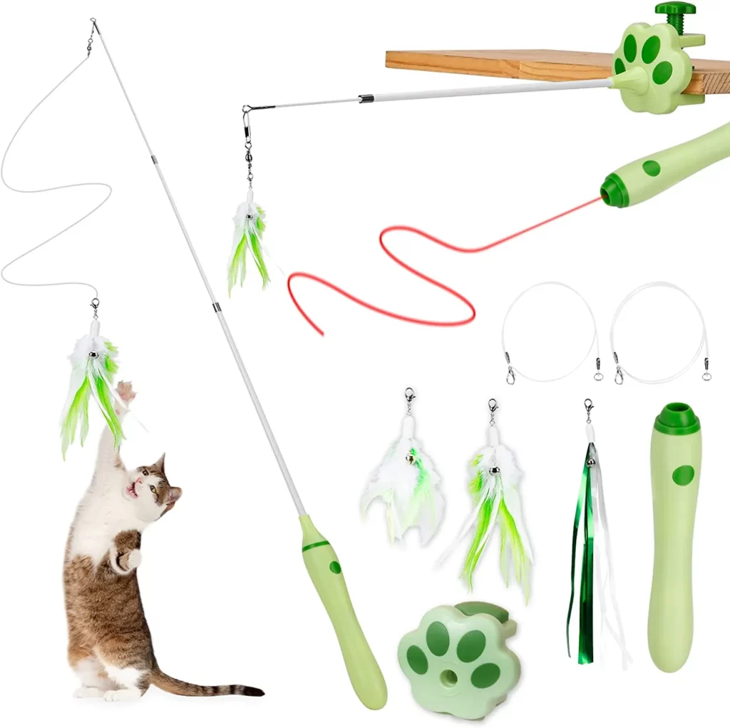 BEBOBLY 3-in-1 Retractable Cat Wand